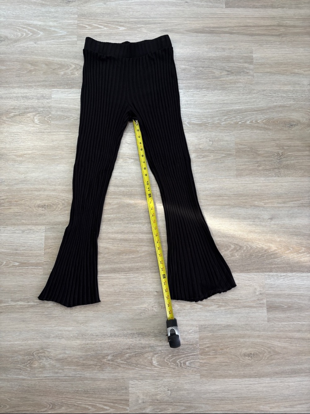 Nation LTD Kids Black Ribbed Flare Leggings